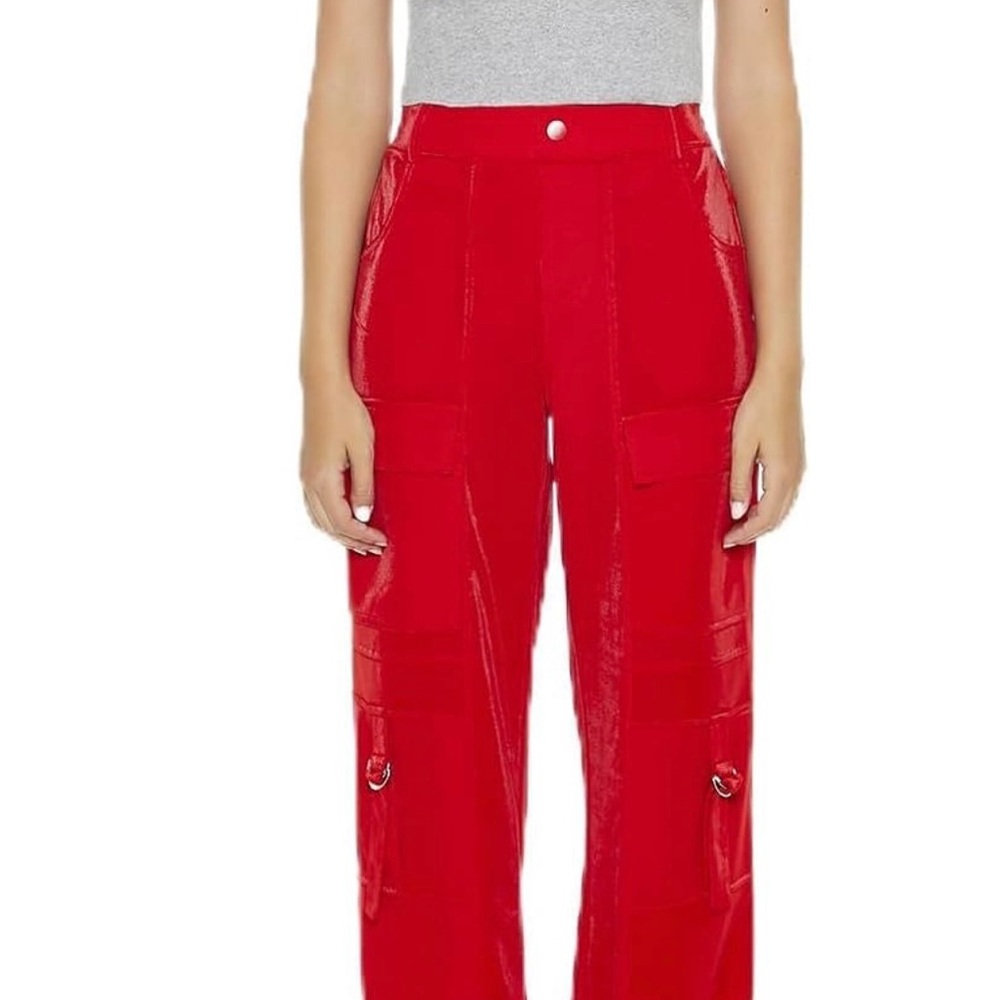 Forever 21 Vibrant Red Track Pants
